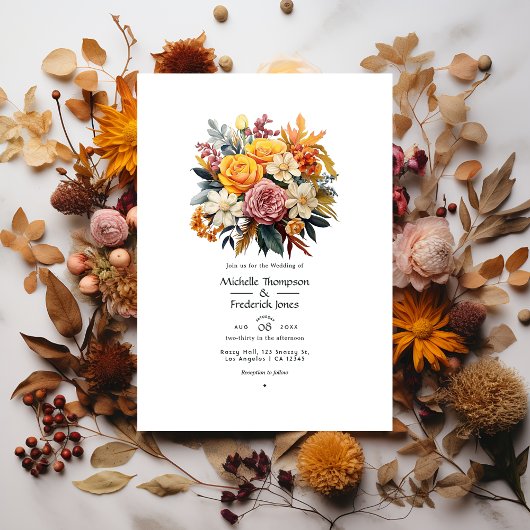 herfst - Herfst Floral Wedding Kaart