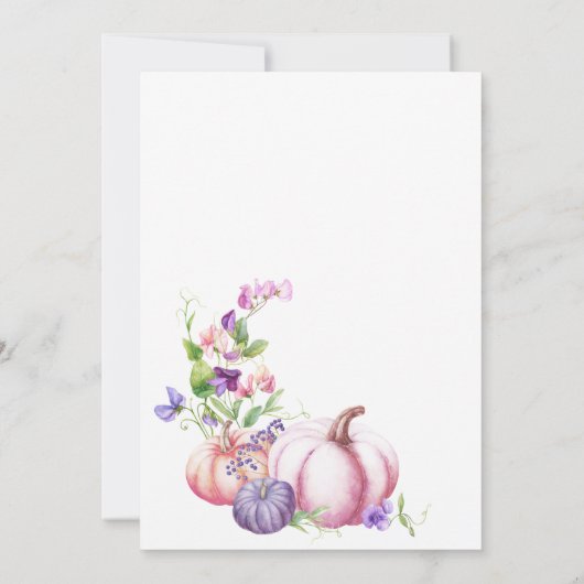 herfst - Herfst Floral Wedding Kaart (Achterkant)