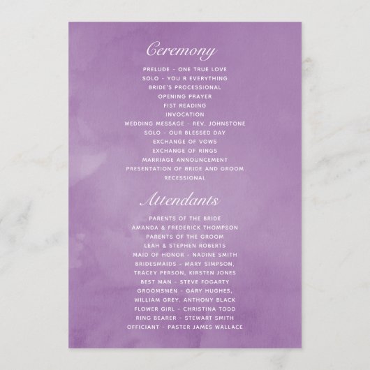 herfst - Herfst Floral Wedding Programmakaart (Achterkant)