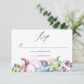 herfst - Herfst Floral Wedding RSVP Kaartje (Staand voorkant)