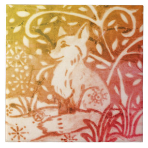 Herfst herfst Fox Snow Gold Copper Winter Woodland Tegeltje