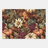 HERFST HERFST GEKLEURDE BLADEREN BLOEMEN POMPOENEN INPAKPAPIER VEL (Voorkant)