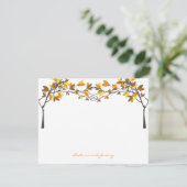 Herfst herfst geknoopt liefde bomen bruiloft dank bedankkaart (Staand voorkant)