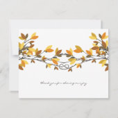 Herfst herfst geknoopt liefde bomen bruiloft dank bedankkaart (Achterkant)