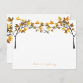 Herfst herfst geknoopt liefde bomen bruiloft dank bedankkaart (Voorkant / Achterkant)