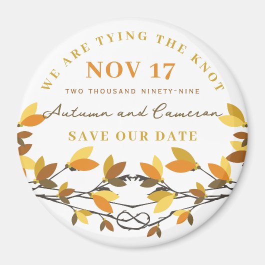 Herfst herfst geknoopte liefdesbomen opslaan de da magneet (Voorkant)