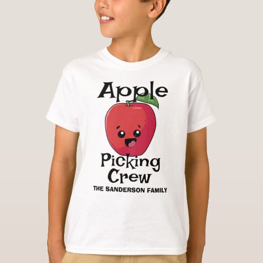 Herfst herfst gelijkend familie Apple Pick Crew T-shirt (Voorkant)