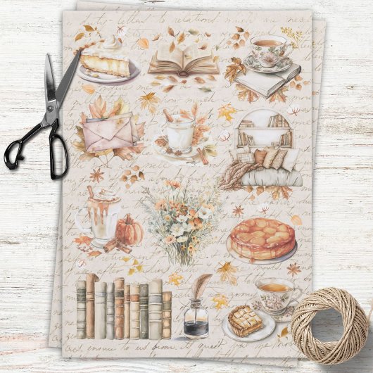 Herfst Herfst Gezellige Bibliotheek Decoupage Tissuepapier