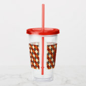 Herfst/Herfst Gingham patroon Acryl Drinkbeker (Rechts)
