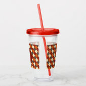 Herfst/Herfst Gingham patroon Acryl Drinkbeker (Links)