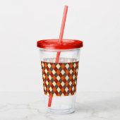 Herfst/Herfst Gingham patroon Acryl Drinkbeker (Achterkant)