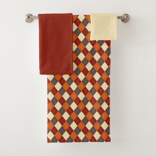 Herfst/Herfst Gingham patroon Bad Handdoek (Insitu)