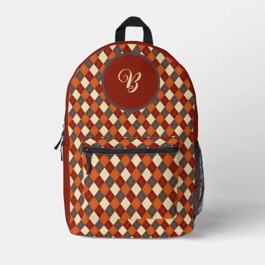 Herfst/Herfst Gingham patroon Bedrukte Rugzak (Voorkant)