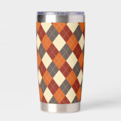 Herfst/Herfst Gingham patroon Geïsoleerde Drinkbeker (Achterkant)