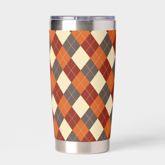 Herfst/Herfst Gingham patroon Geïsoleerde Drinkbeker (Achterkant)