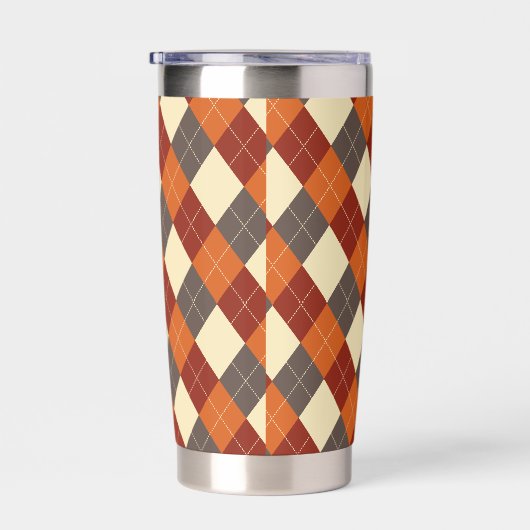 Herfst/Herfst Gingham patroon Geïsoleerde Drinkbeker (Rechts)