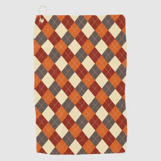 Herfst/Herfst Gingham patroon Golfhanddoek (Voorkant)