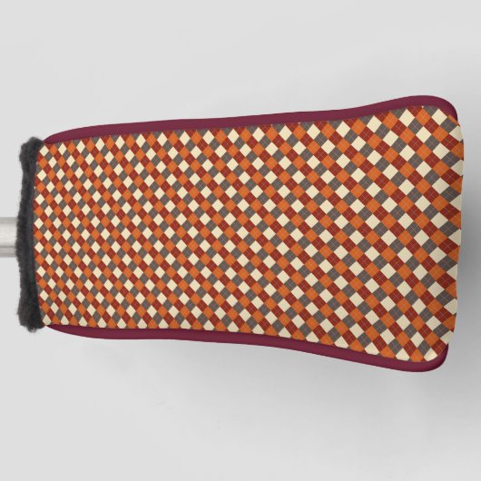 Herfst/Herfst Gingham patroon Golfheadcover (Voorkant)