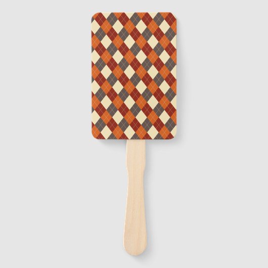 Herfst/Herfst Gingham patroon Handwaaier (Voorkant)