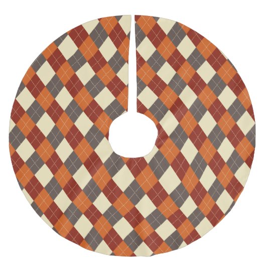 Herfst/Herfst Gingham patroon Kerstboom Rok (Voorkant)