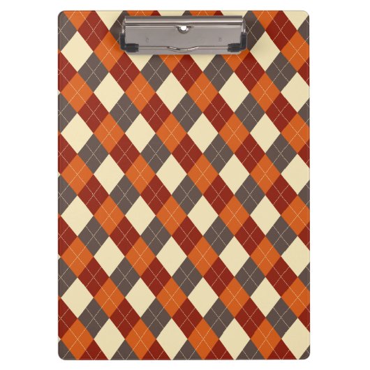 Herfst/Herfst Gingham patroon Klembord (Voorkant)