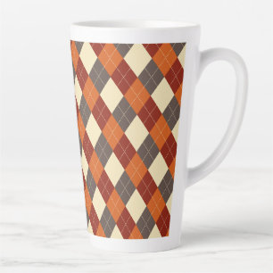 Herfst/Herfst Gingham patroon Latte Mok