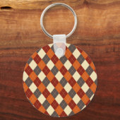 Herfst/Herfst Gingham patroon Sleutelhanger (Voorkant)