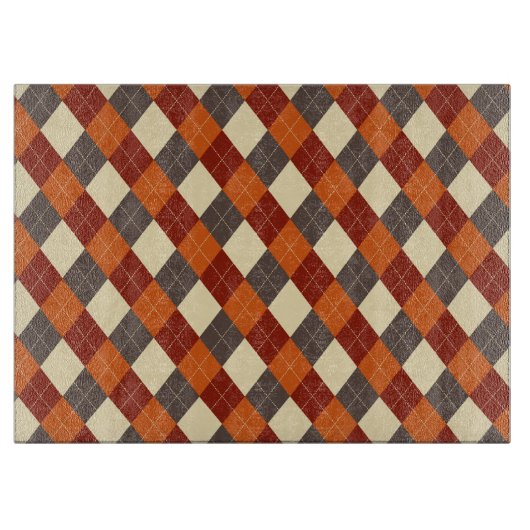 Herfst/Herfst Gingham patroon Snijplank (Voorkant)