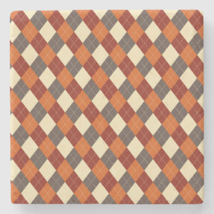 Herfst/Herfst Gingham patroon Stenen Onderzetter