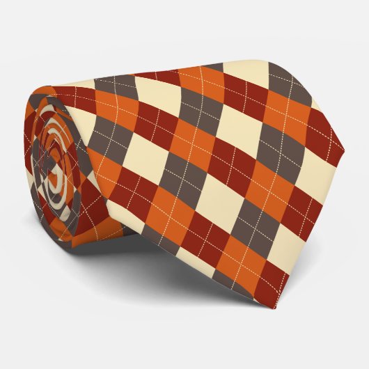 Herfst/Herfst Gingham patroon Stropdas (Opgerold)