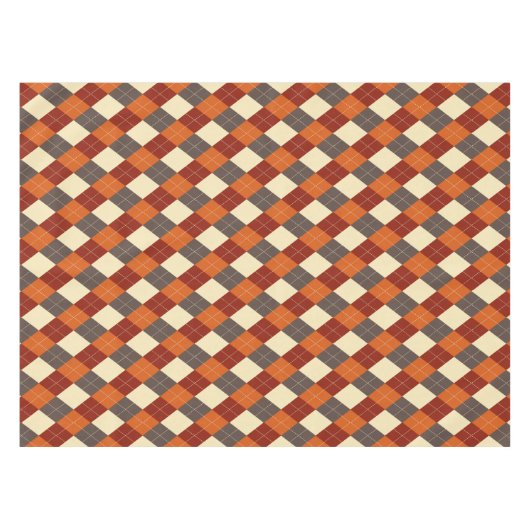 Herfst/Herfst Gingham patroon Tafelkleed (Voorkant (Horizontaal))