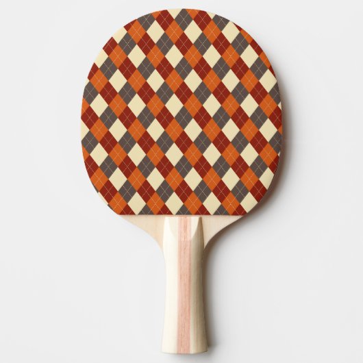 Herfst/Herfst Gingham patroon Tafeltennisbatje (Voorkant)