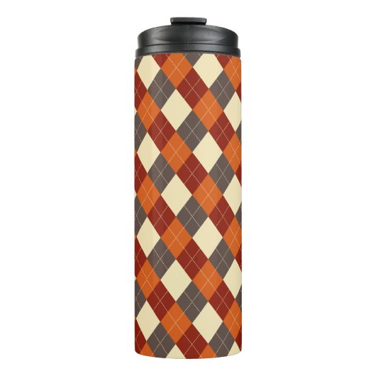 Herfst/Herfst Gingham patroon Thermosbeker (Voorkant)