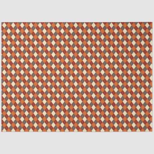 Herfst/Herfst Gingham patroon Tissuepapier (Voorkant)