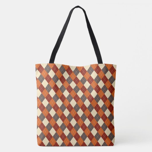 Herfst/Herfst Gingham patroon Tote Bag (Achterkant)