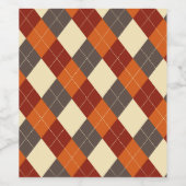 Herfst/Herfst Gingham patroon Wijn Etiket (Enkel label)