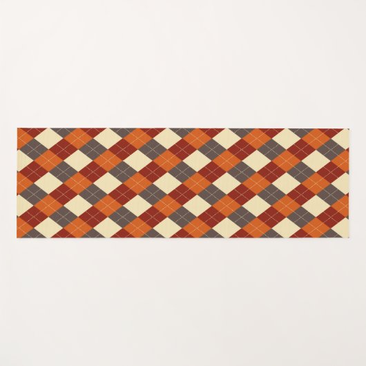 Herfst/Herfst Gingham patroon Yogamat (Voorkant (horizontaal))