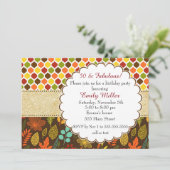 Herfst Herfst Glitter Adult Verjaardagsuitnodiging Kaart (Staand voorkant)