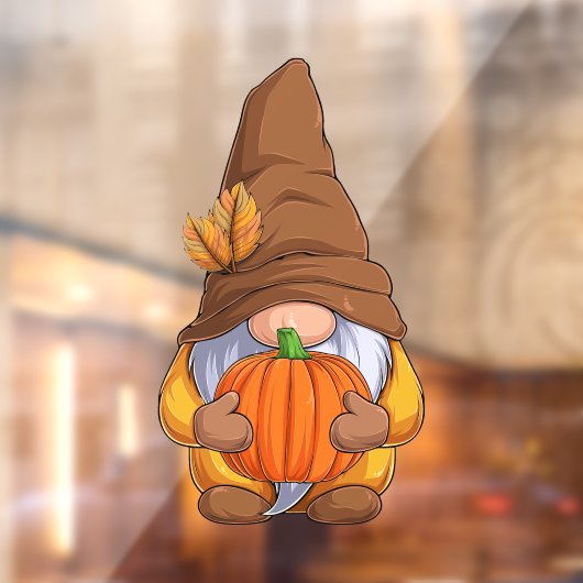 Herfst herfst Gnome Window Cling Raamsticker (Vel 2)