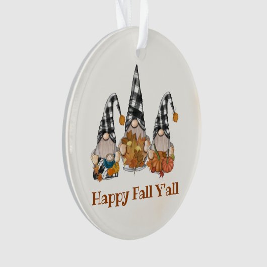 Herfst Herfst Gnomes Plaid Thanksgiving Ornament (voorkant)