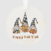 Herfst Herfst Gnomes Plaid Thanksgiving Ornament (achterkant)