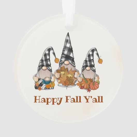 Herfst Herfst Gnomes Plaid Thanksgiving Ornament (achterkant)