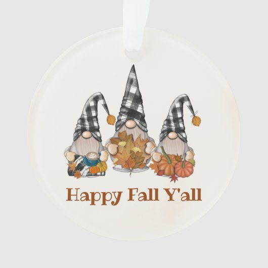 Herfst Herfst Gnomes Plaid Thanksgiving Ornament (voorkant)