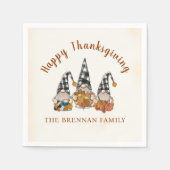 Herfst Herfst Gnomes Thanksgiving Diner Servet (Voorkant)