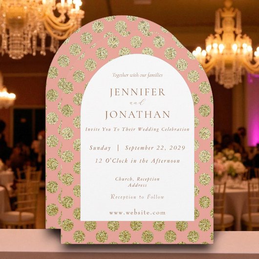 Herfst Herfst Gold Polka Dots Huwelijksuitnodiging Kaart