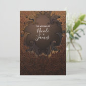 herfst Herfst gouden sierbladeren bruiloft Kaart (Staand voorkant)