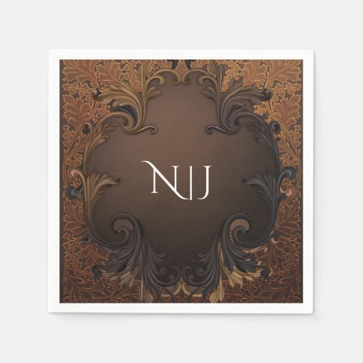  herfst Herfst gouden sierbladeren bruiloft Servet (Voorkant)