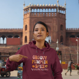 Herfst Herfst-Groovy Pumpkin Spice Design Hoodie