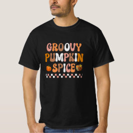 Herfst Herfst-Groovy Pumpkin Spice Design T-shirt