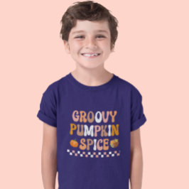 Herfst Herfst-Groovy Pumpkin Spice Design T-shirt